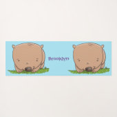 Cute baby wombat cartoon illustratie yogamat (Achterkant (horizontaal))