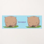Cute baby wombat cartoon illustratie yogamat (Voorkant (horizontaal))