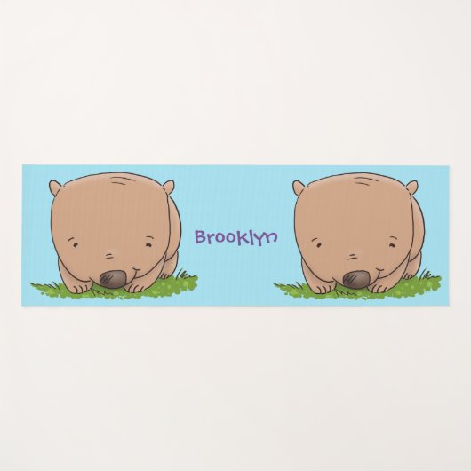 Cute baby wombat cartoon illustratie yogamat (Voorkant (horizontaal))