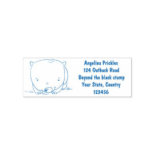 Cute baby wombat cartoon illustratie zelfinktende stempel