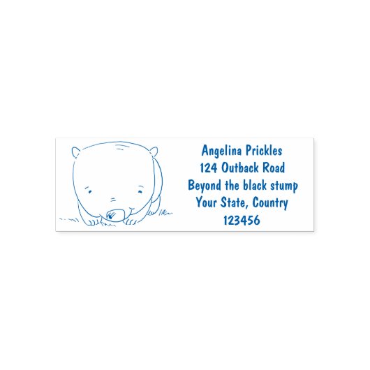 Cute baby wombat cartoon illustratie  zelfinktende stempel (Design)