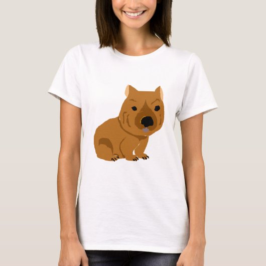 Cute Baby Wombat Design T-shirt (Voorkant)