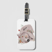 Cute Baby Wombat Gold Speckle Custom Name Bagagelabel (Voorkant (verticaal))