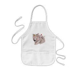 Cute Baby Wombat Gold Speckle Custom Name Kinder Schort