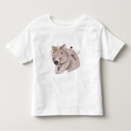 Cute Baby Wombat Gold Speckle Custom Name Kinder Shirts
