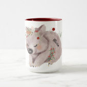 Cute Baby Wombat Gold Speckle Custom Name Mok (Midden)