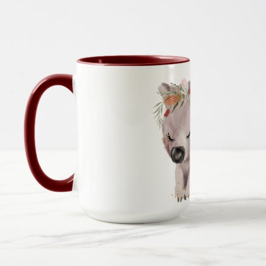 Cute Baby Wombat Gold Speckle Custom Name Mok (Links)