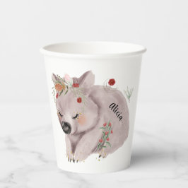 Cute Baby Wombat Gold Speckle Custom Name Papieren Bekers