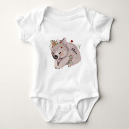 Cute Baby Wombat Gold Speckle Custom Name Romper