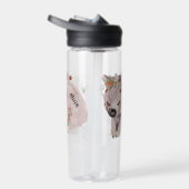 Cute Baby Wombat Gold Speckle Custom Name Waterfles (Rechts)