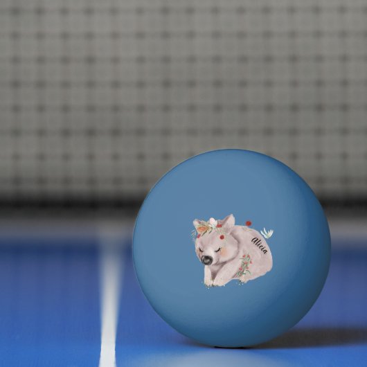 Cute Baby Wombat Gold Speckle CustomPing Pong Ball (Net)