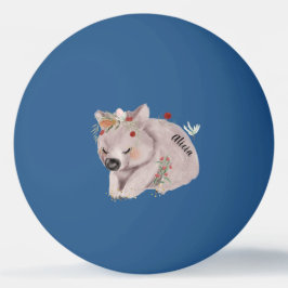 Cute Baby Wombat Gold Speckle CustomPing Pong Ball