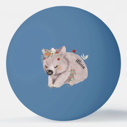 Cute Baby Wombat Gold Speckle CustomPing Pong Ball (Voorkant)