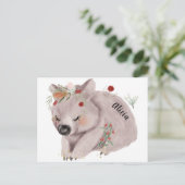 Cute Baby Wombat Gold Spectrum Custom Briefkaart (Staand voorkant)