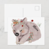 Cute Baby Wombat Gold Spectrum Custom Briefkaart (Voorkant / Achterkant)