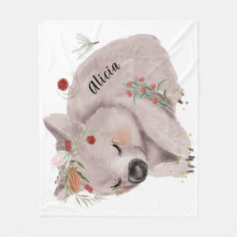 Cute Baby Wombat Gold Spectrum Custom Fleece Deken