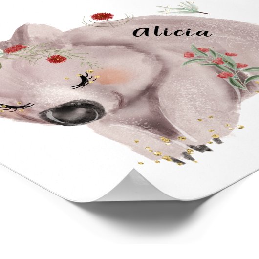 Cute Baby Wombat Gold Spectrum Custom Poster (Hoek)