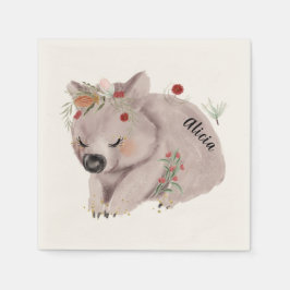 Cute Baby Wombat Gold Spectrum Custom Servet