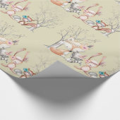 Cute Baby Woodland Animals Gift Wrapping Paper Cadeaupapier (Hoek)