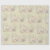 Cute Baby Woodland Animals Gift Wrapping Paper Cadeaupapier (Vlak)