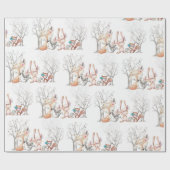 Cute Baby Woodland Animals Gift Wrapping Paper Cadeaupapier (Vlak)