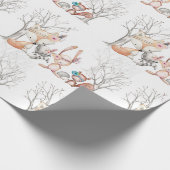 Cute Baby Woodland Animals Gift Wrapping Paper Cadeaupapier (Hoek)