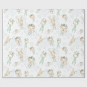 Cute Baby Woodland Forest Animals Fox Bunny Cadeaupapier (Vlak)