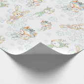 Cute Baby Woodland Forest Animals Fox Bunny Cadeaupapier (Hoek)