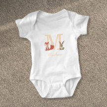 Cute Baby Woodland Konijn Vos Monogram
