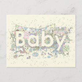 Cute Baby Word Art Pastel Colors Gender Neutral Briefkaart