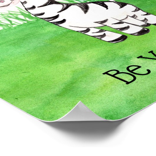 Cute Baby Zebra ben uw eigen Citaat Nursery Poster (Hoek)