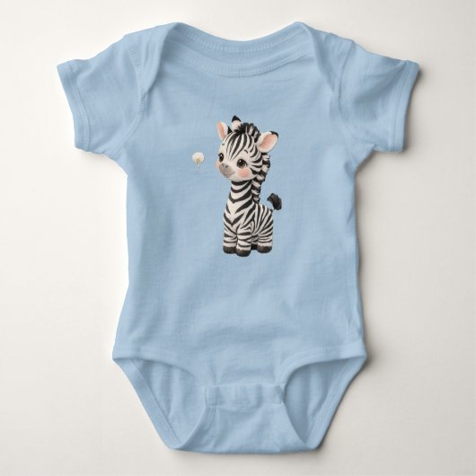 Cute Baby Zebra Bodysuit – Kawaii Safari Animal Ba (Voorkant)