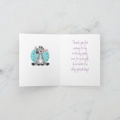 Cute Baby Zebra Cartoon, DIY Name & Message Bedankkaart (Binnen)