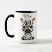 Cute Baby Zebra Cartoon, Personalize Child's Name Mok (Links)