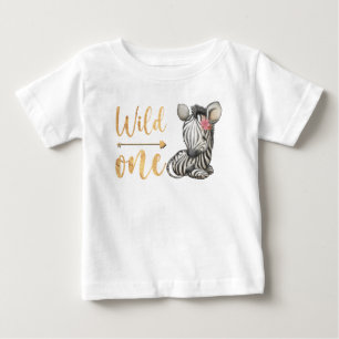 Cute Baby Zebra Floral Wild One