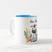 Cute Baby Zebra Flower Wreath Custom Name Mug Tweekleurige Koffiemok (Voorkant links)