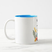 Cute Baby Zebra Flower Wreath Custom Name Mug Tweekleurige Koffiemok (Links)