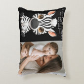 Cute Baby Zebra Kunst, naam kind & Bericht foto Accent Kussen (Voorkant(Verticaal))