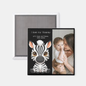 Cute Baby Zebra Kunst, naam kind & Bericht foto Magneet (Voorkant / Achterkant)
