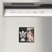 Cute Baby Zebra Kunst, naam kind & Bericht foto Magneet (Insitu (Vaatwasser))