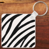 Cute Baby Zebra Kunst, naam kind & Bericht foto Sleutelhanger (Achterkant)