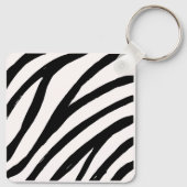 Cute Baby Zebra Kunst, naam kind & Bericht foto Sleutelhanger (Achterkant)