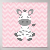 Cute Baby Zebra Poster (Voorkant)