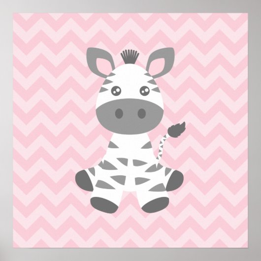 Cute Baby Zebra Poster (Voorkant)