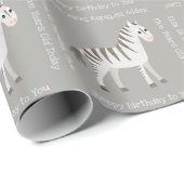 Cute Baby Zebra Safari Theme Party of Shower Cadeaupapier (Rol Hoek)