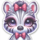 Cute Baby Zebra Sticker (Voorkant)