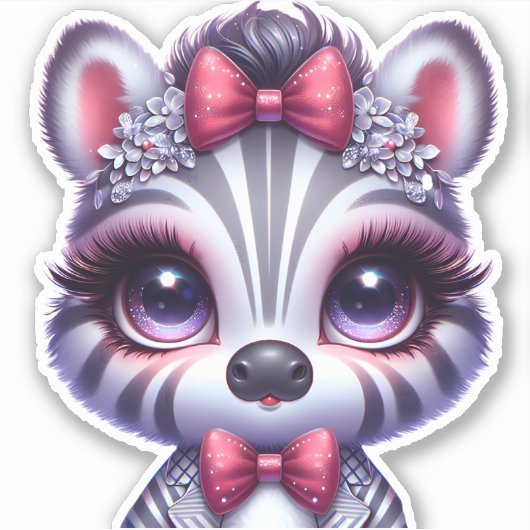 Cute Baby Zebra Sticker (Voorkant)