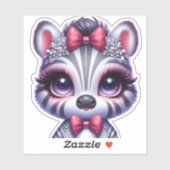 Cute Baby Zebra Sticker (Vel)