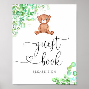 Cute babybeer eucalyptus babyshower gastengastenbo poster