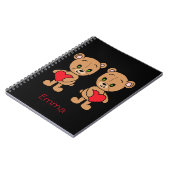 Cute babybeer met harten notitieboek (Linkerzijde)